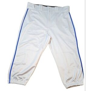Easton Rival+ Piped Knicker Baseball Pants Gray Royal Blue Mens Large A167162